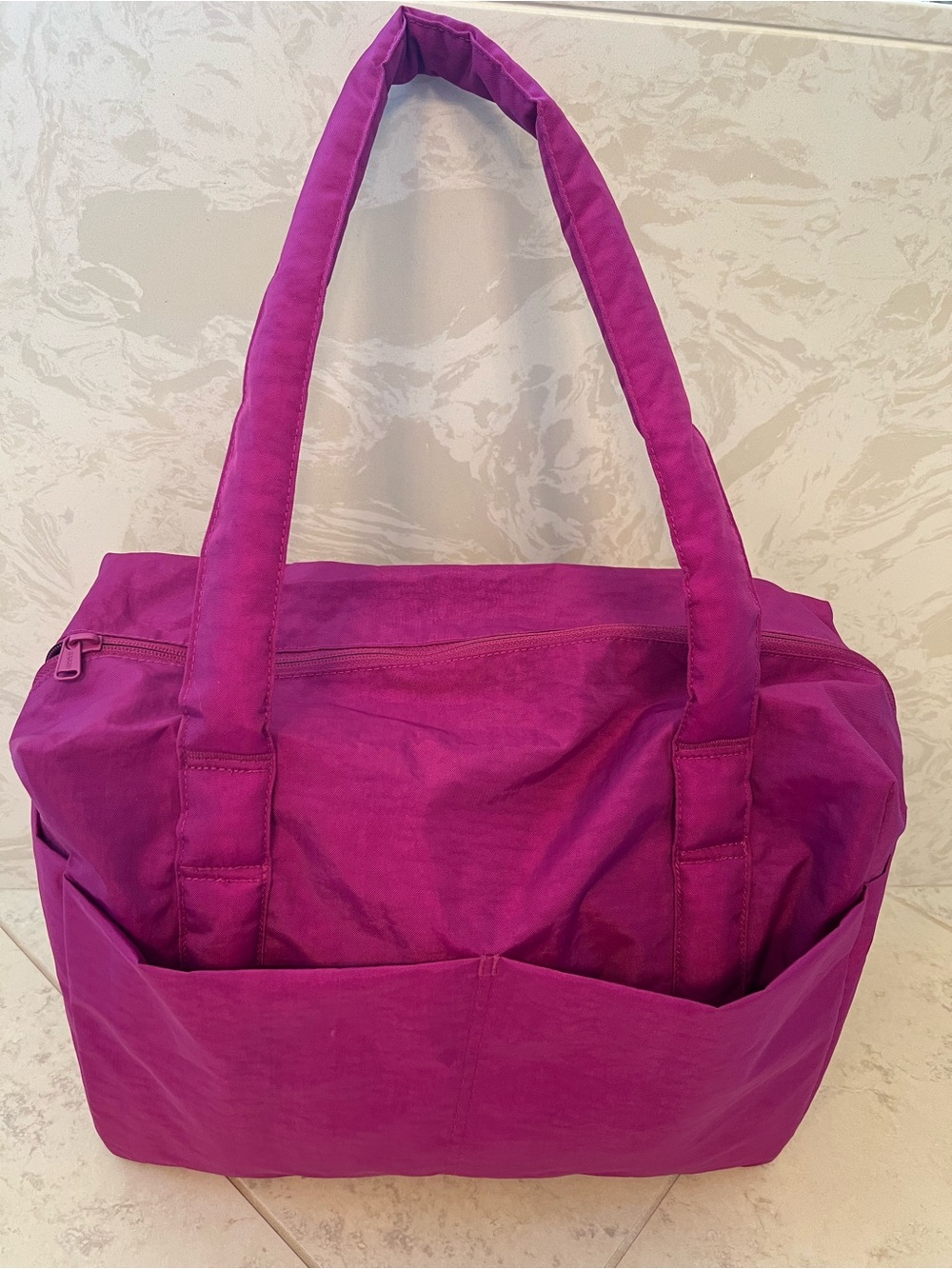 BAGGU Small Cloud Carry On in Deep Fuchsia - Picture 6 of 11